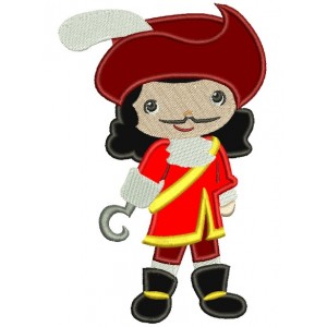 Looks Like Captain Hook Applique Machine Embroidery Design Digitized Pattern